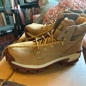 Caterpillar Men's Beige and Brown Boots